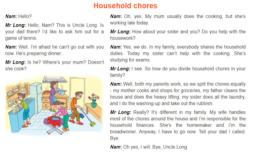 Tiếng anh lớp 10. Unit 1. Family life. Getting started