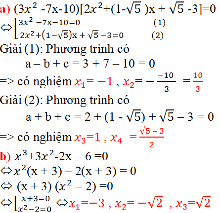 Giải bài tập SGK toán lớp 9, tập 2, Bài 7. Phương trình quy về phương trình bậc hai