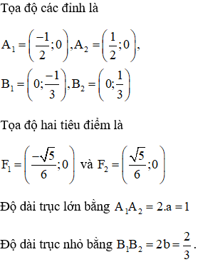 Giải bài tập SGK toán lớp 10. Chương 3. Bài 3. Phương trình đường Elip