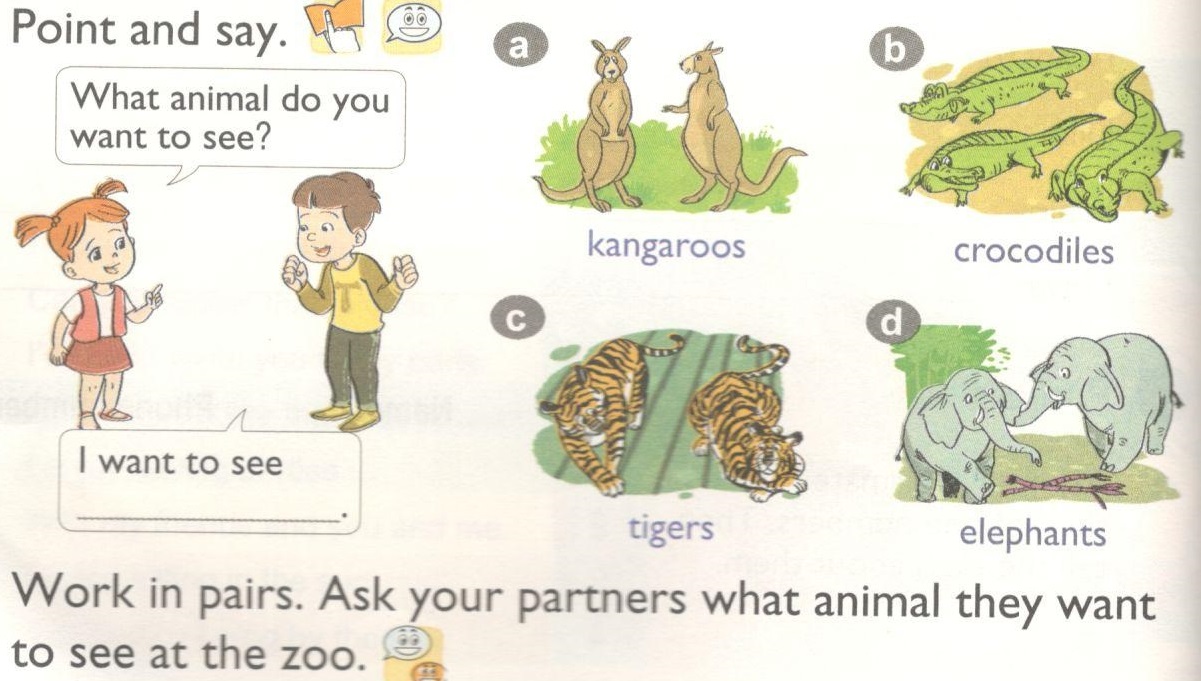 Tiếng anh lớp 4. Unit 19: What animal do you want to see? - Lesson 1