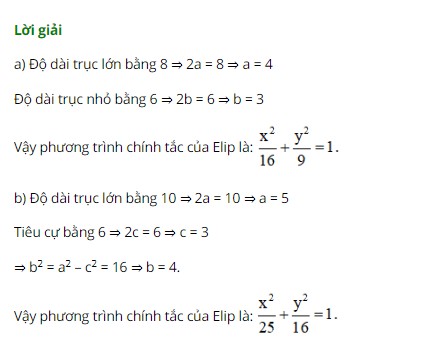 Giải bài tập SGK toán lớp 10. Chương 3. Bài 3. Phương trình đường Elip