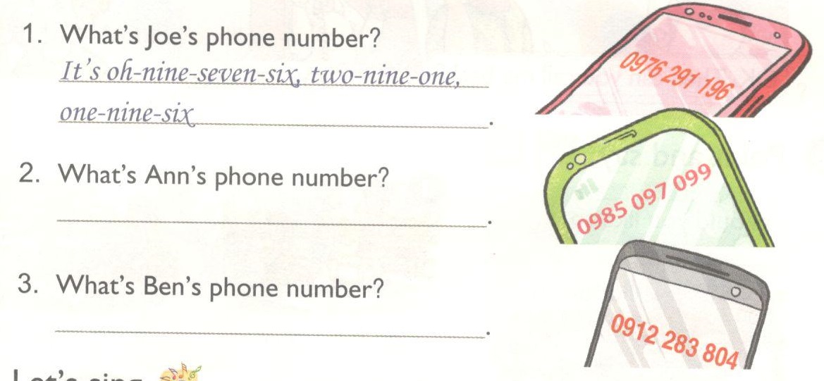 Tiếng anh lớp 4. Unit 18: What's your phone number?. - Lesson 1