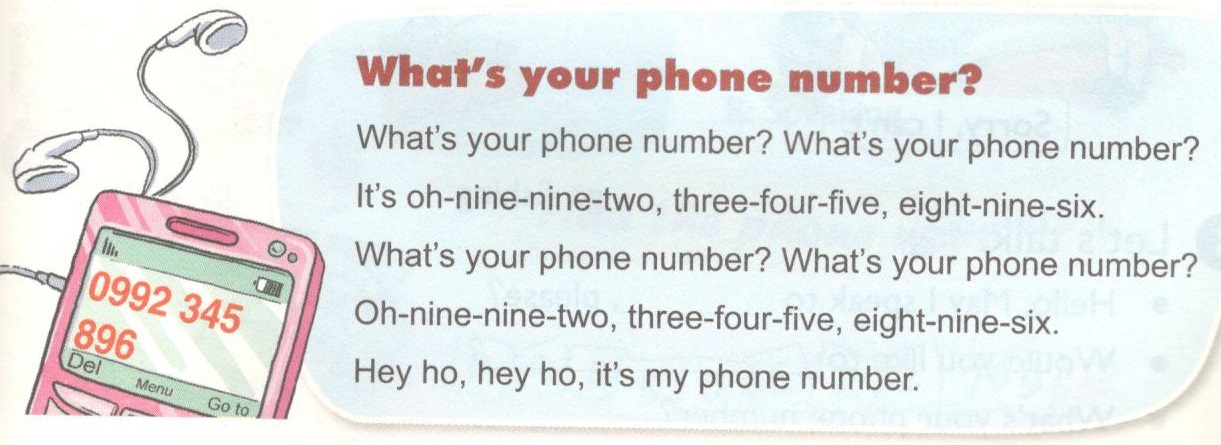 Tiếng anh lớp 4. Unit 18: What's your phone number?. - Lesson 1